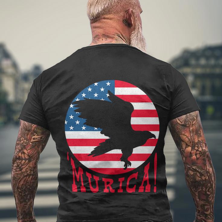 4Th Of July Funny Funny Gift Eagle Mullet Murica Patriotic Flag Gift Men's Crewneck Short Sleeve Back Print T-shirt Gifts for Old Men