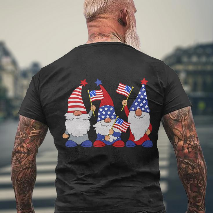 4Th Of July Patriotic Gnomes Funny American Usa Gift Men's Crewneck Short Sleeve Back Print T-shirt Gifts for Old Men