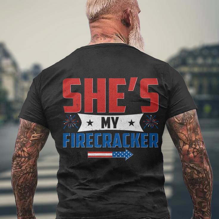 4Th Of July Shes My Firecracker Matching Shirt Tshirt Men's Crewneck Short Sleeve Back Print T-shirt Gifts for Old Men