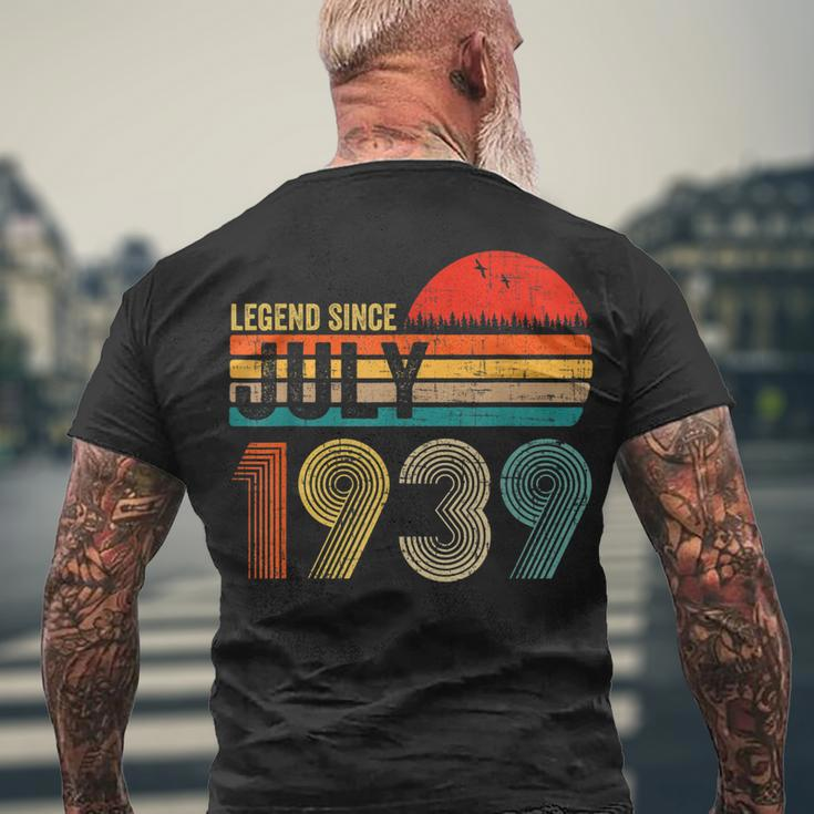 83 Years Old Retro Birthday Legend Since July 1939 Men's T-shirt Back Print Gifts for Old Men