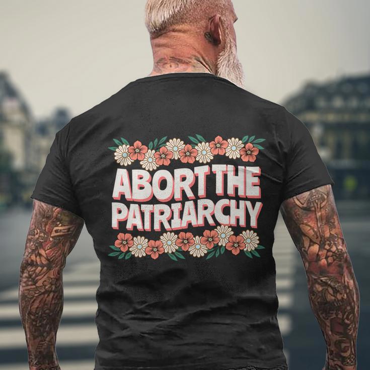 Abort The Patriarchy Vintage Feminism Reproduce Dignity Men's Crewneck Short Sleeve Back Print T-shirt Gifts for Old Men