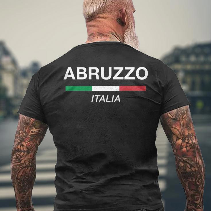 Abruzzo Italian Name Italy Flag Italia Family Surname Men's Back Print T-shirt Gifts for Old Men