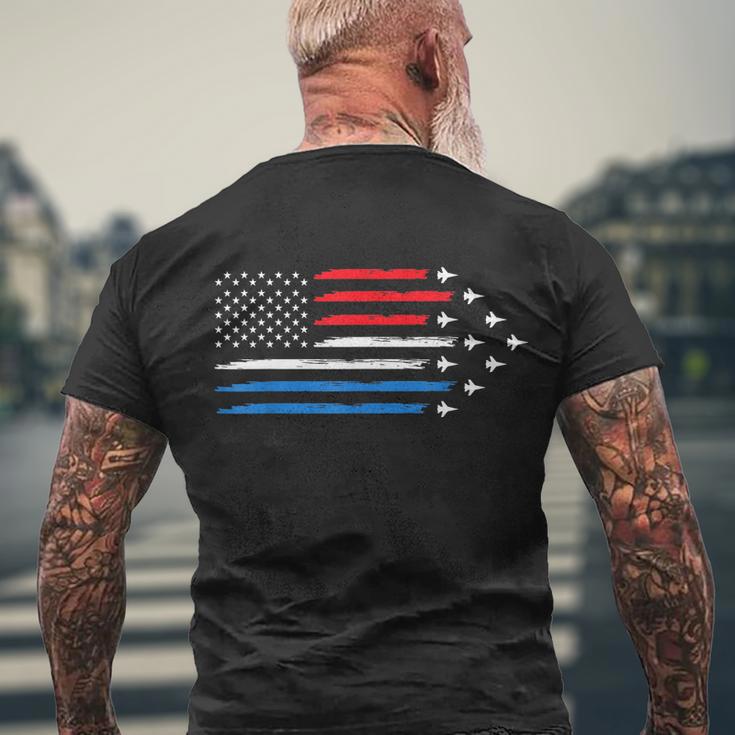 Air Force Us Veterans 4Th Of July Shirt American Flag Men's Crewneck Short Sleeve Back Print T-shirt Gifts for Old Men