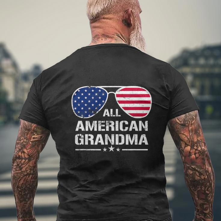 All American Grandma American Flag Patriotic V2 Men's Crewneck Short Sleeve Back Print T-shirt Gifts for Old Men