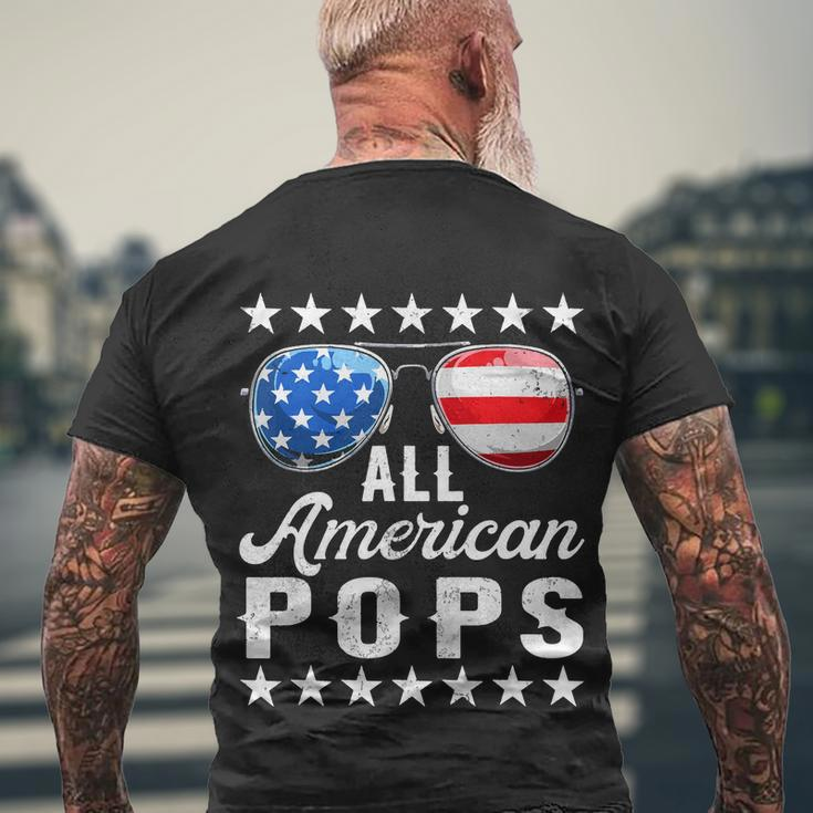 All American Pops Shirts 4Th Of July Matching Outfit Family Men's Crewneck Short Sleeve Back Print T-shirt Gifts for Old Men
