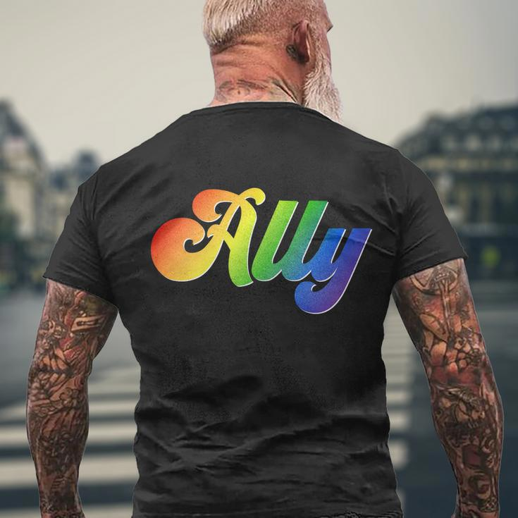 Ally Lgbt Support Tshirt Men's Crewneck Short Sleeve Back Print T-shirt Gifts for Old Men