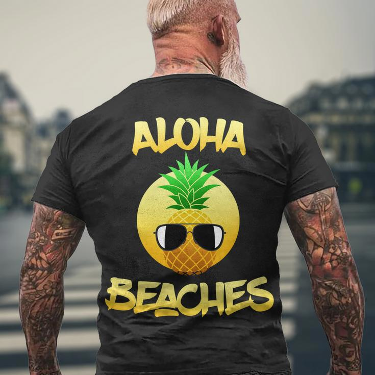 Aloha Beaches Tshirt Men's Crewneck Short Sleeve Back Print T-shirt Gifts for Old Men