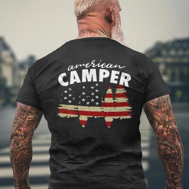 American Camper US Flag Patriotic Camping Men's Back Print T-shirt Gifts for Old Men