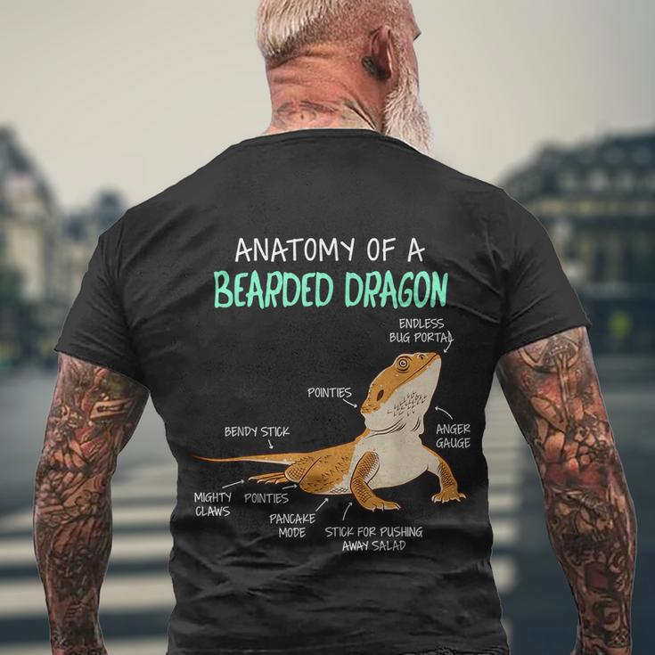 Anatomy Of A Bearded Dragon Bearded Dragon Lizard Pogona Reptile Men's Crewneck Short Sleeve Back Print T-shirt Gifts for Old Men