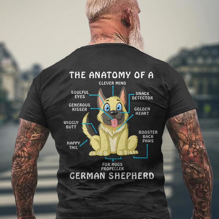 Anatomy Of German Shepherd Men's Crewneck Short Sleeve Back Print T-shirt Gifts for Old Men