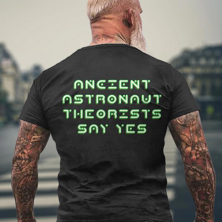 Ancient Astronaut Theorists Says Yes Tshirt Men's Crewneck Short Sleeve Back Print T-shirt Gifts for Old Men