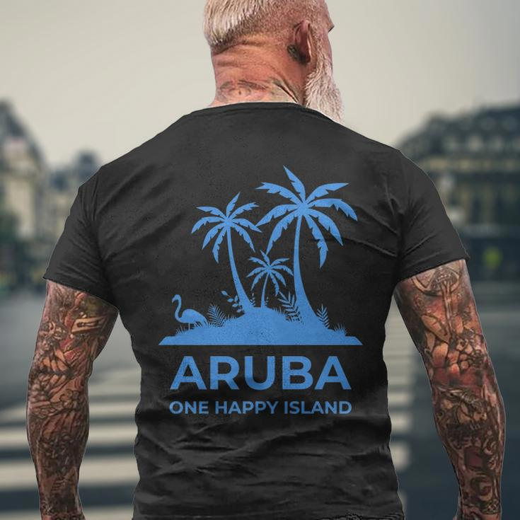 Aruba One Happy Island V2 Men's Back Print T-shirt Gifts for Old Men
