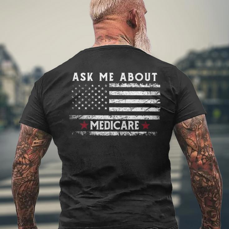 Ask Me About Medicare Health Insurance Consultant Agent Cool Men's Back Print T-shirt Gifts for Old Men