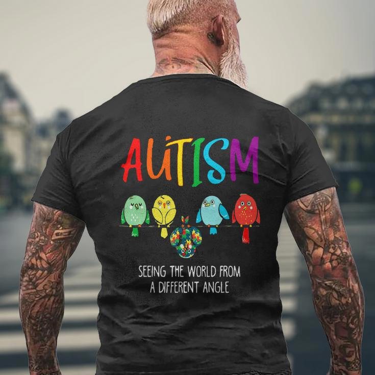 Autism Awareness Autism Support Men V2 Men's Crewneck Short Sleeve Back Print T-shirt Gifts for Old Men