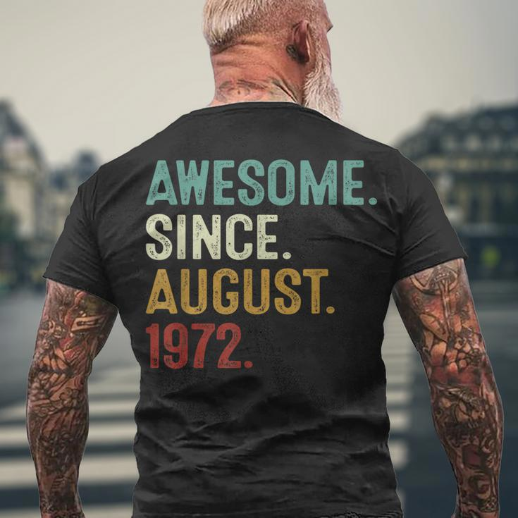 Awesome Since August 1972 50 Years Old 50Th Birthday Men's T-shirt Back Print Gifts for Old Men