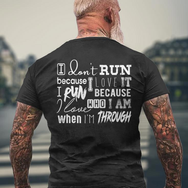 Awesome Quote For Runners &8211 Why I Run Men's Back Print T-shirt Gifts for Old Men