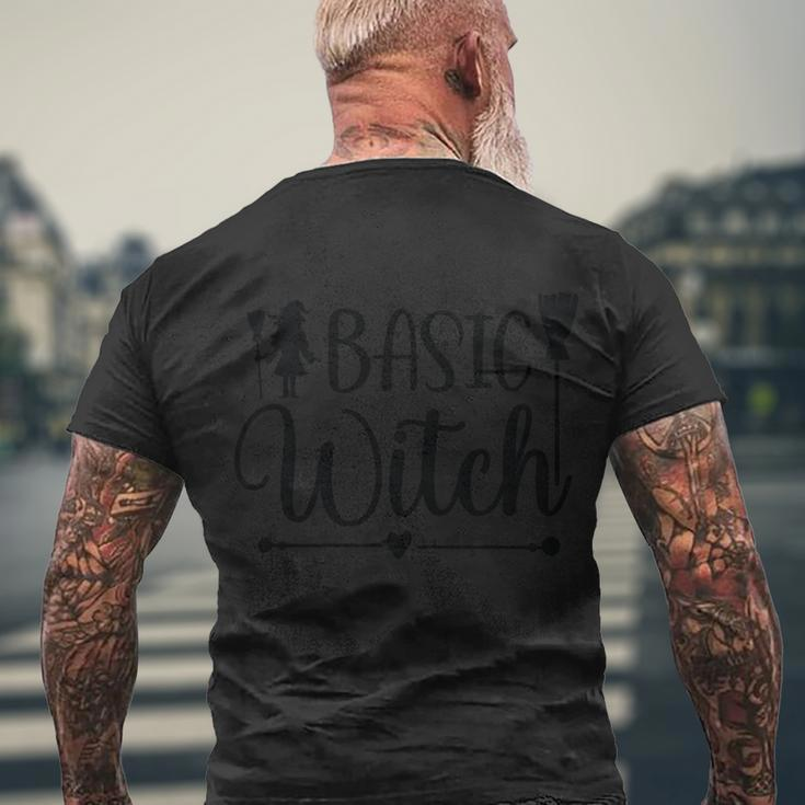 Basic Witch Broom Funny Halloween Quote Men's Crewneck Short Sleeve Back Print T-shirt Gifts for Old Men
