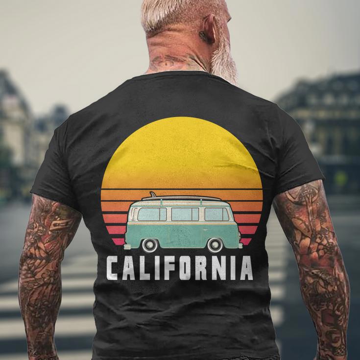 Beach Bum California Hippie Van Men's Crewneck Short Sleeve Back Print T-shirt Gifts for Old Men