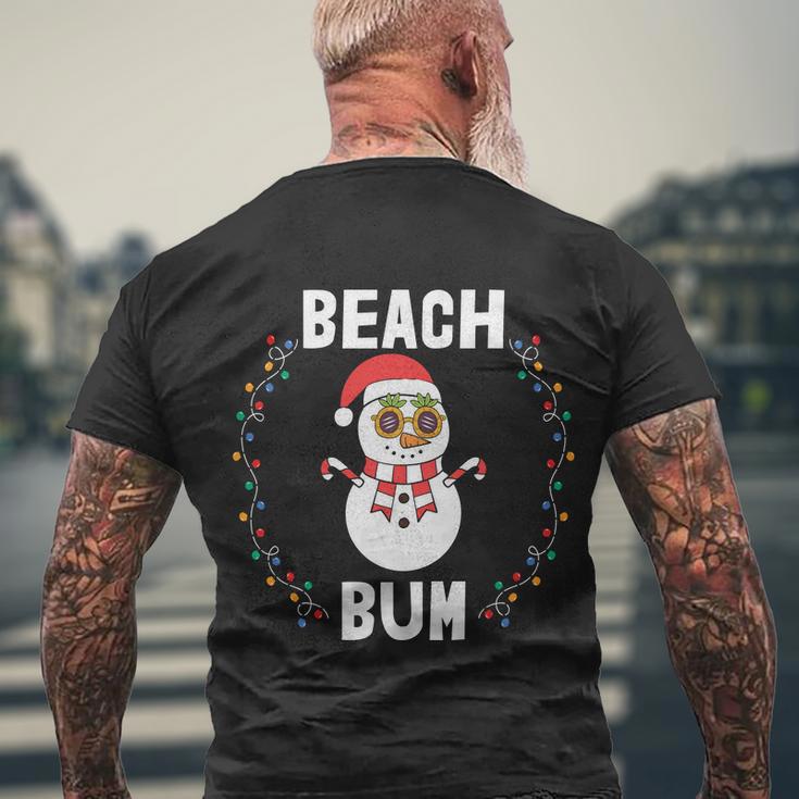 Beach Bum Snowman Christmas In Christmas In July Men's Crewneck Short Sleeve Back Print T-shirt Gifts for Old Men