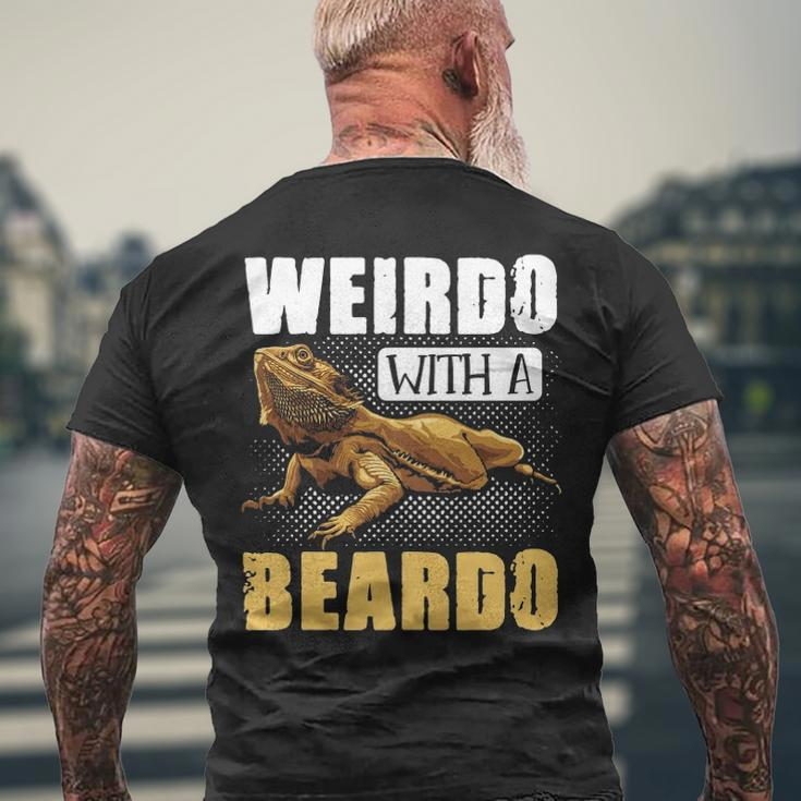 Bearded Dragon Weirdo With A Beardo Reptiles Men's Back Print T-shirt Gifts for Old Men