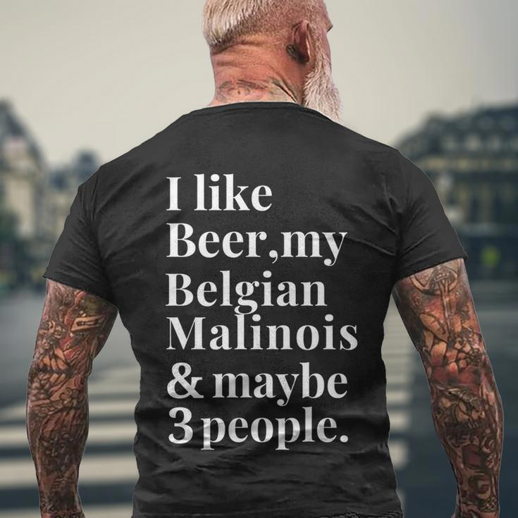 Belgian Malinois Funny Dog Owner Beer Lover Gift Women Men Meaningful Gift Men's Crewneck Short Sleeve Back Print T-shirt Gifts for Old Men