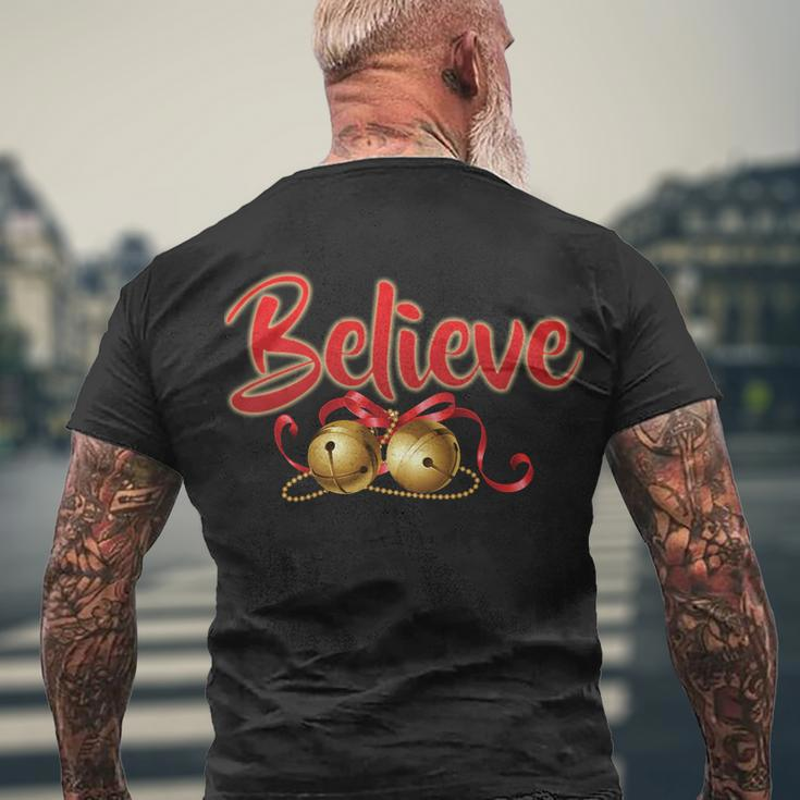 Believe In Christmas Jingle Bells Tshirt Men's Crewneck Short Sleeve Back Print T-shirt Gifts for Old Men