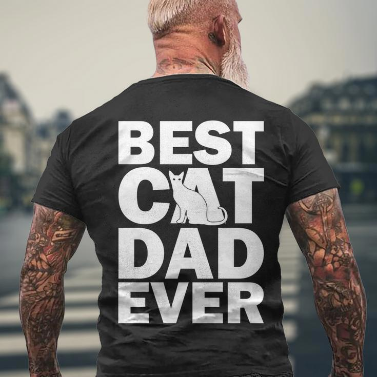 Best Cat Dad Ever Tshirt Men's Crewneck Short Sleeve Back Print T-shirt Gifts for Old Men