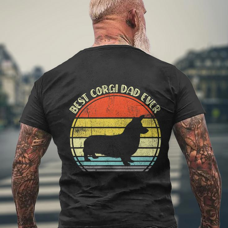 Best Corgi Dad Ever Design Funny Animal Men's Crewneck Short Sleeve Back Print T-shirt Gifts for Old Men