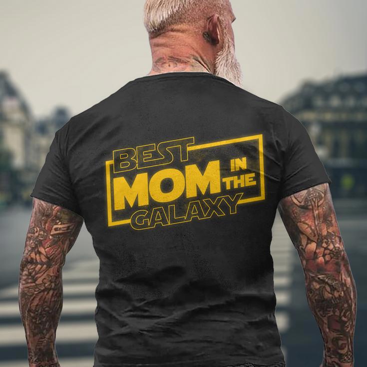 Best Mom In The Galaxy Parody Movie Logo Men's Crewneck Short Sleeve Back Print T-shirt Gifts for Old Men