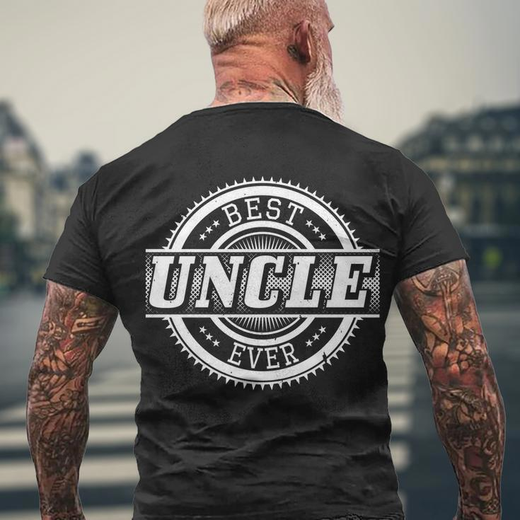 Best Uncle Ever Badge Men's Crewneck Short Sleeve Back Print T-shirt Gifts for Old Men