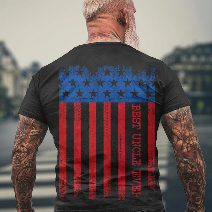 Best Uncle In America Flag Tshirt Men's Crewneck Short Sleeve Back Print T-shirt Gifts for Old Men