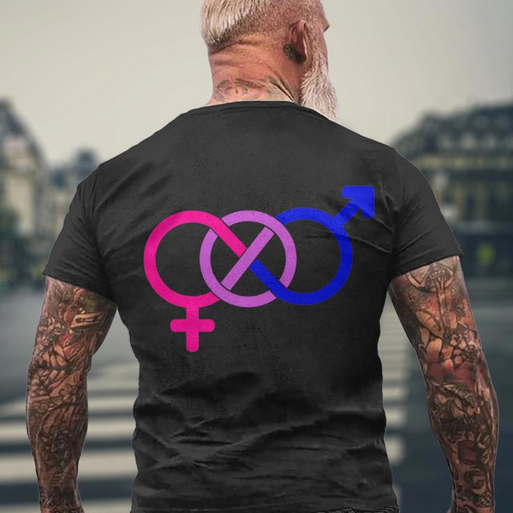 Bisexual Bi Pride Shirt Gay Parade Lgbtq Tshirt Men's Crewneck Short Sleeve Back Print T-shirt Gifts for Old Men