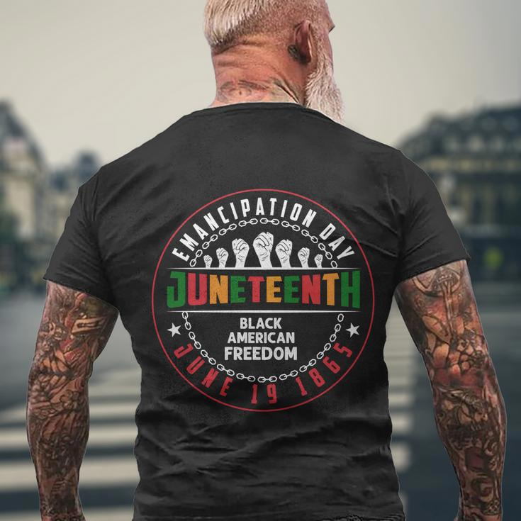 Black American Freedom Juneteenth Graphics Plus Size Shirts For Men Women Family Men's Crewneck Short Sleeve Back Print T-shirt Gifts for Old Men