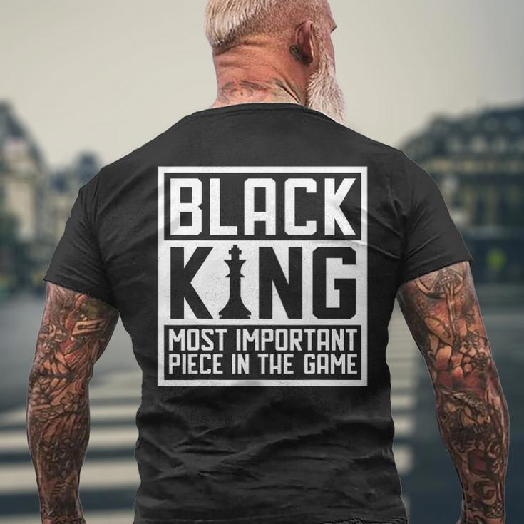 Black King The Most Important Piece In The Game African Men Men's Back Print T-shirt Gifts for Old Men