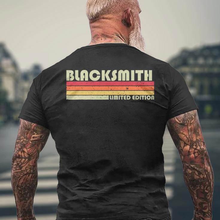 Blacksmith Job Title Profession Birthday Worker Idea Men's Back Print T-shirt Gifts for Old Men