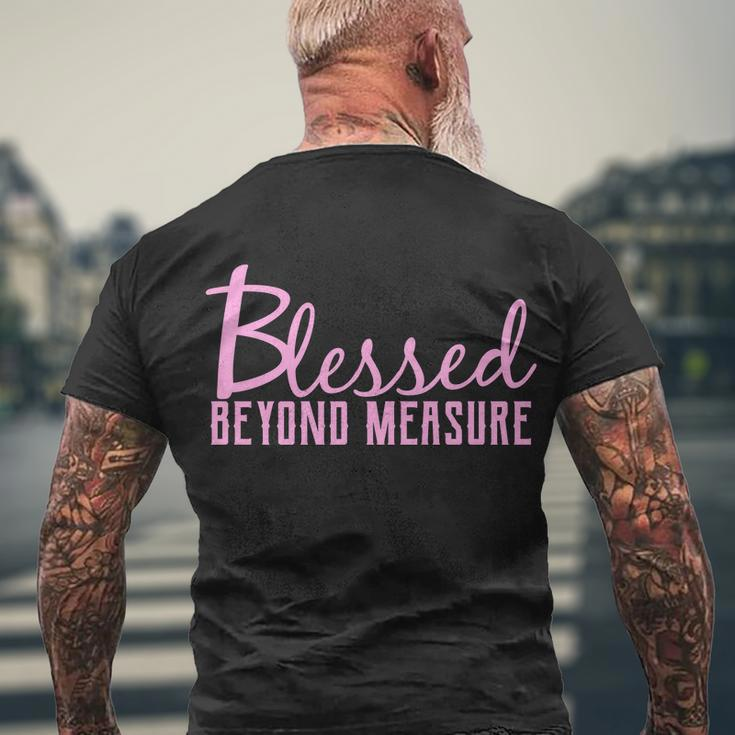 Blessed Beyond Measure Men's Crewneck Short Sleeve Back Print T-shirt Gifts for Old Men