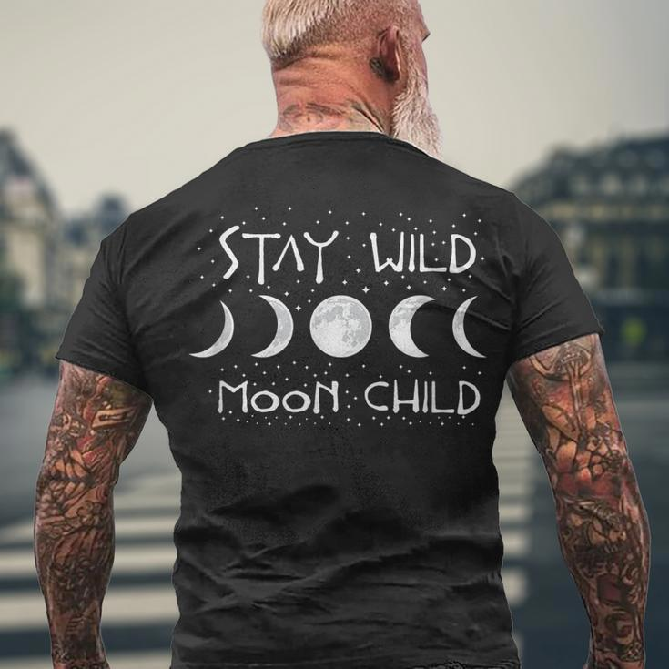 Boho Hippie Wiccan Wicca Moon Phases Stay Wild Moon Child Men's T-shirt Back Print Gifts for Old Men
