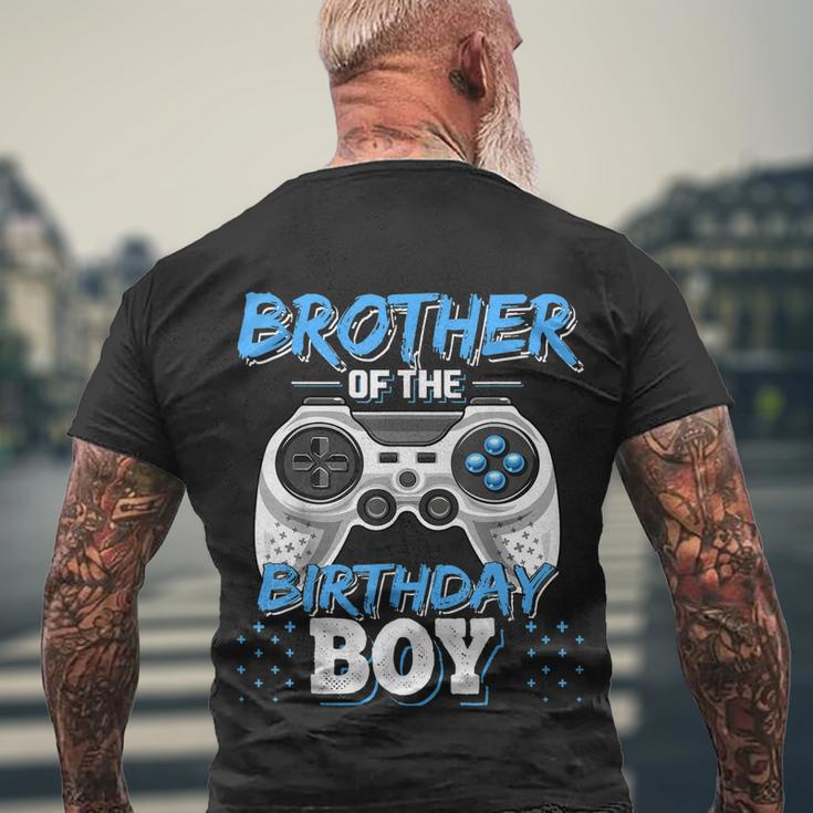 Brother Of The Birthday Boy Matching Video Gamer Party Men's Crewneck Short Sleeve Back Print T-shirt Gifts for Old Men