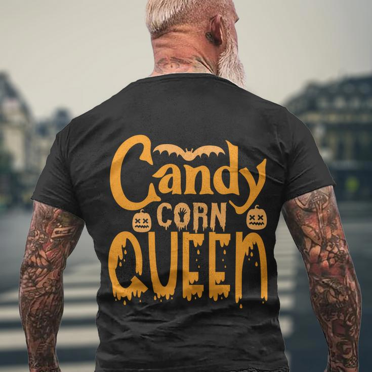 Candy Corn Queen Halloween Quote Men's Crewneck Short Sleeve Back Print T-shirt Gifts for Old Men
