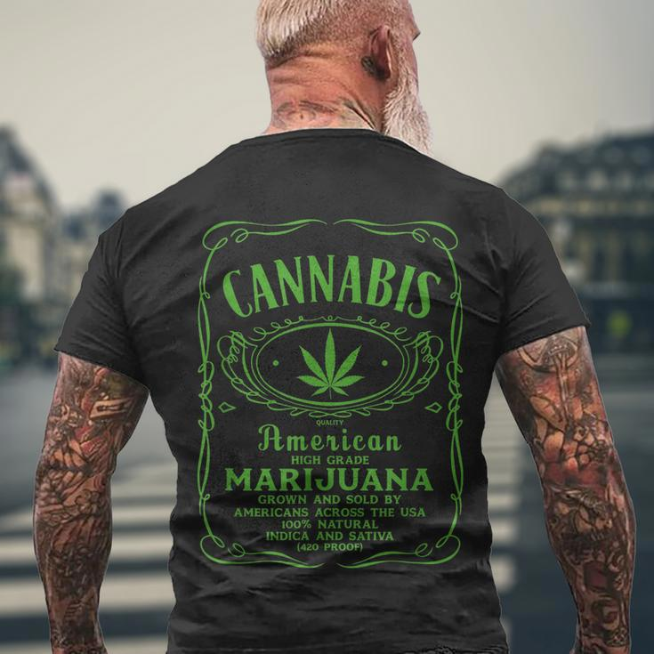 Cannabis Tshirt Men's Crewneck Short Sleeve Back Print T-shirt Gifts for Old Men