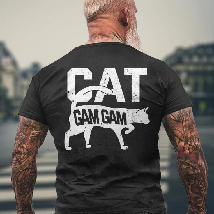 Cat Gam Gam Kitten Pet Owner Meow Men's Back Print T-shirt Gifts for Old Men