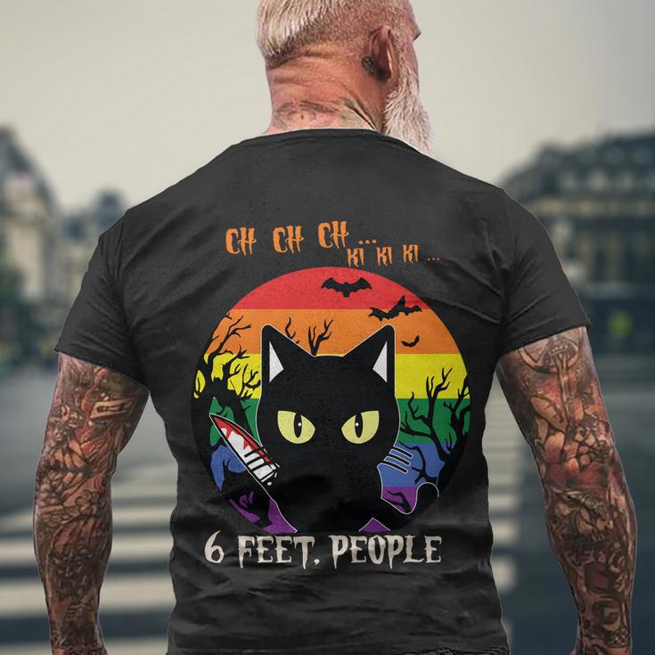 Cat Lgbt 6 Feet People Funny Halloween Kitten Gifts Men's Crewneck Short Sleeve Back Print T-shirt Gifts for Old Men