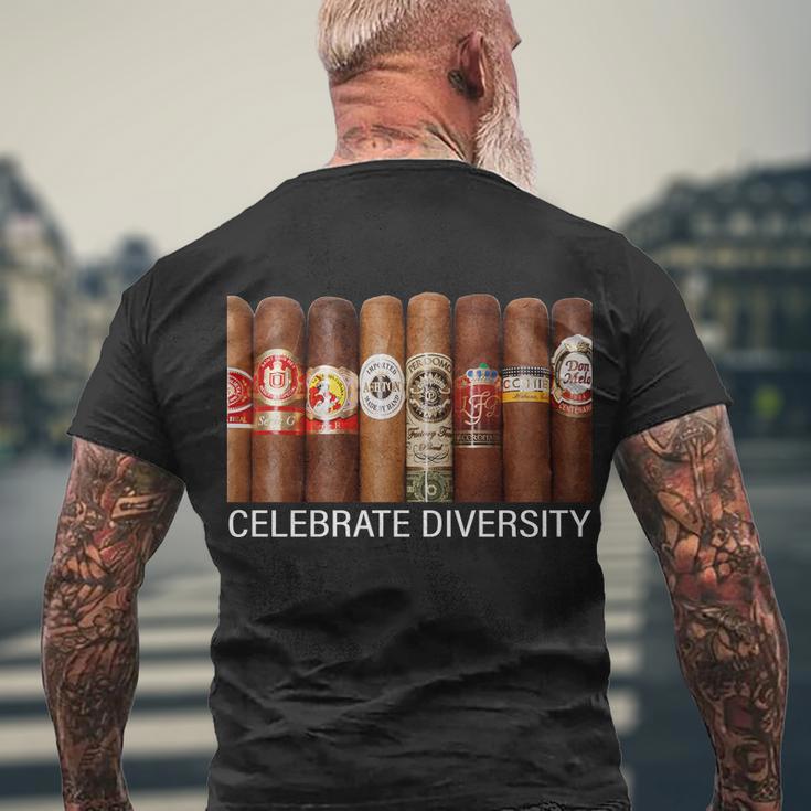 Celebrate Diversity Cigars Men's Crewneck Short Sleeve Back Print T-shirt Gifts for Old Men