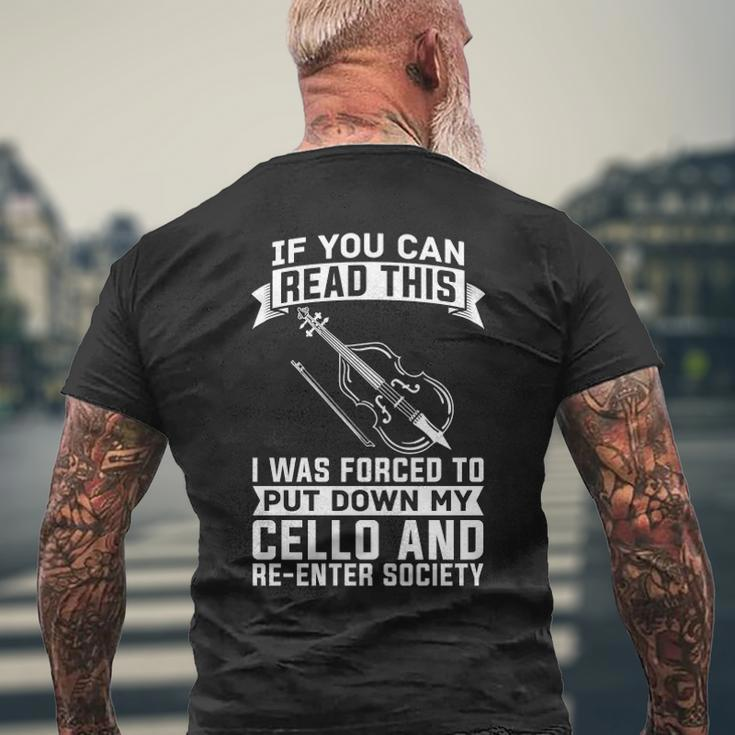 Cello Musician &8211 Orchestra Classical Music Cellist Men's Back Print T-shirt Gifts for Old Men
