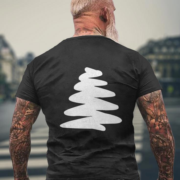 Christmas Trendy Drawing Tree Artistic Men's Crewneck Short Sleeve Back Print T-shirt Gifts for Old Men