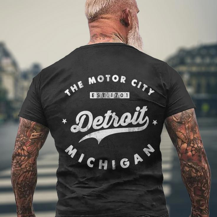 Classic Retro Vintage Detroit Michigan Motor City Tshirt Men's Crewneck Short Sleeve Back Print T-shirt Gifts for Old Men