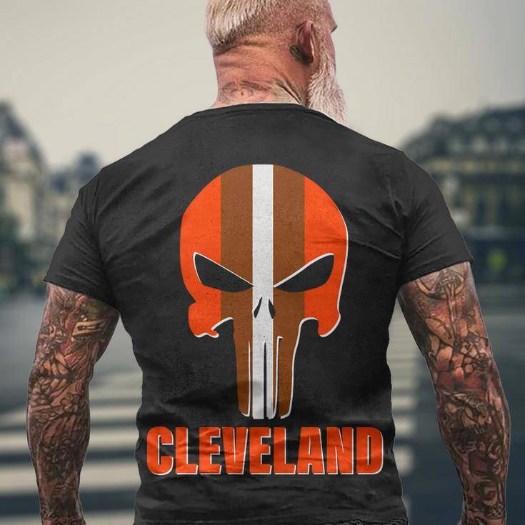 Cleveland Skull Football Tshirt Men's Crewneck Short Sleeve Back Print T-shirt Gifts for Old Men