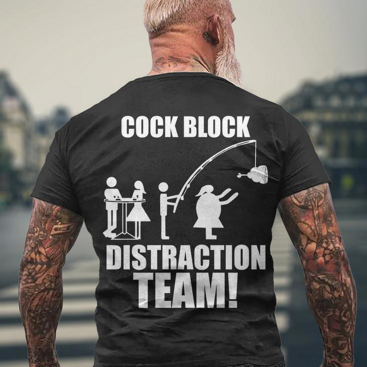 Cock Block Distraction Team Tshirt Men's Crewneck Short Sleeve Back Print T-shirt Gifts for Old Men