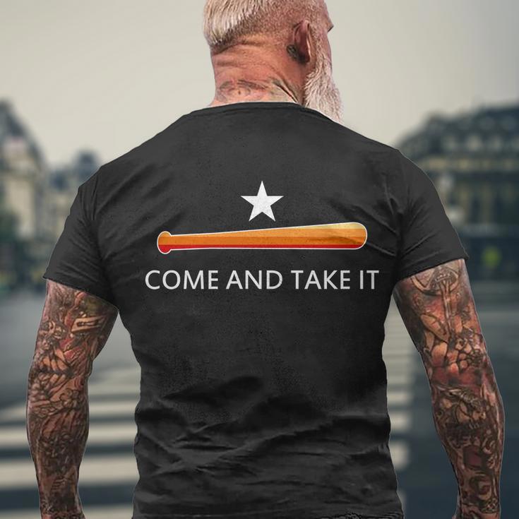 Come And Take It Houston Vintage Baseball Bat Flag Tshirt Men's Crewneck Short Sleeve Back Print T-shirt Gifts for Old Men