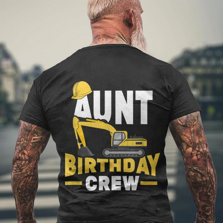 Construction Birthday Party Digger Aunt Birthday Crew Men's T-shirt Back Print Gifts for Old Men